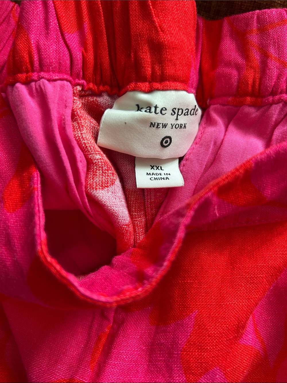 kate spade Pink and Red Floral Pants new with Tag XXL - Picture 7 of 8